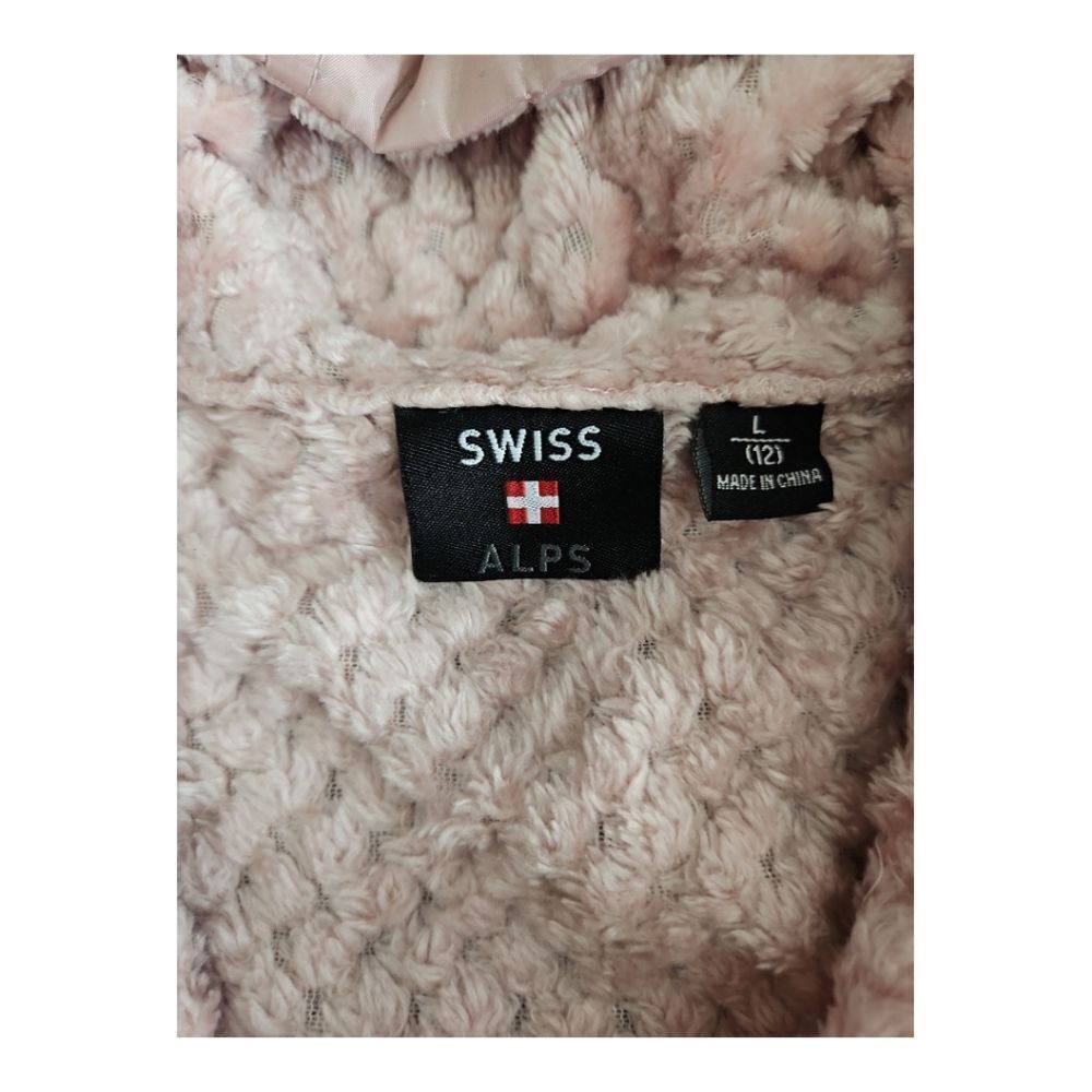 Girls Swiss Alps Light Pink Quilted Fleece Zip Up Jacket Size L 12 - Picture 5 of 5